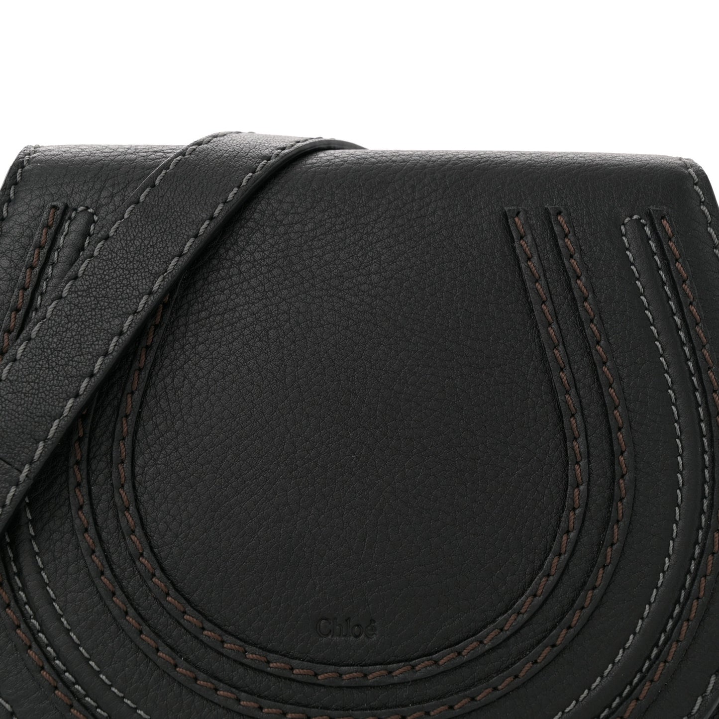 Calfskin Mini Marcie Round Crossbody Bag Black