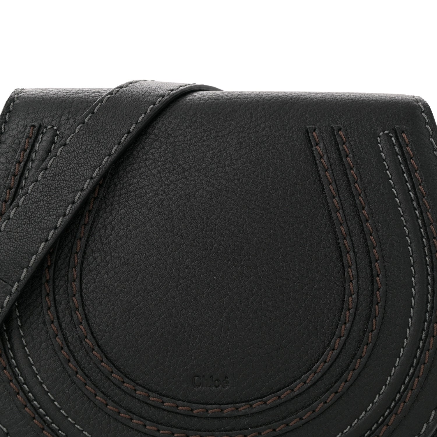 Chloe Calfskin Mini Marcie Round Crossbody Bag Black 8 of 11