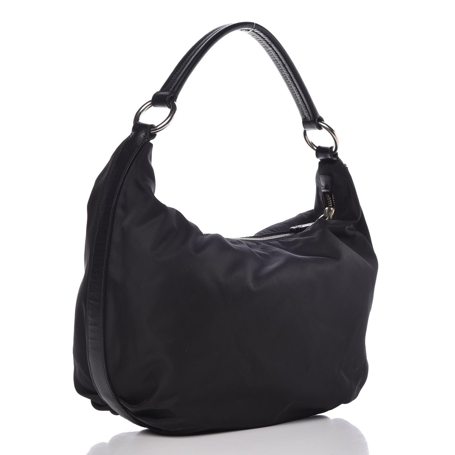 Tessuto Nylon Saffiano Hobo Black