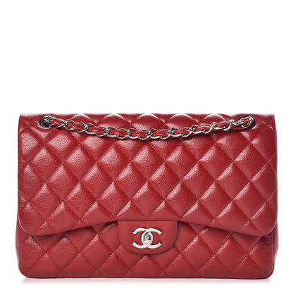 Chanel Caviar Quilted Jumbo Double Flap Red 1 of 11