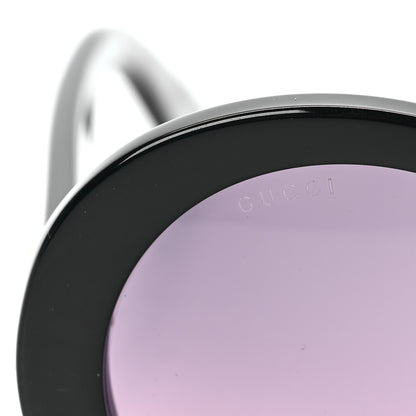 Gucci Acetate Round GG0319S Sunglasses Black Grey 8 of 9