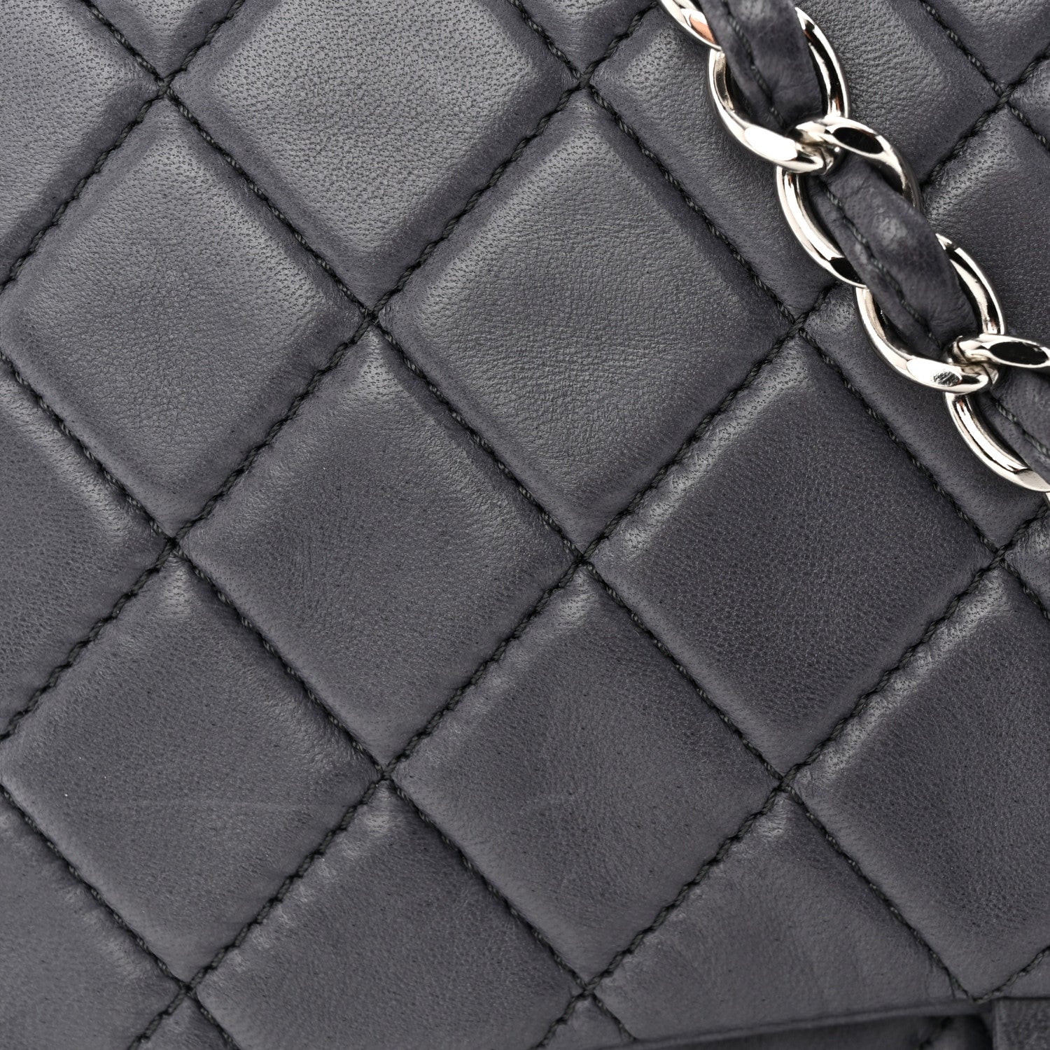 Chanel Lambskin Quilted Jumbo Single Flap Anthracite 11 of 12