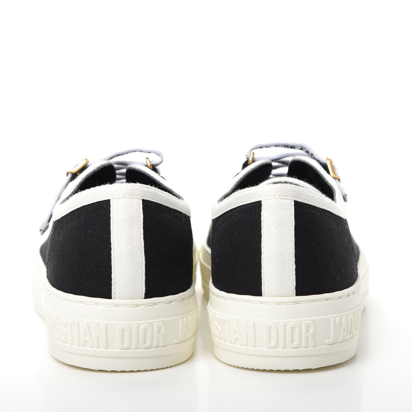 Canvas Womens Walk'n Dior Low Top Sneakers 37.5 Black