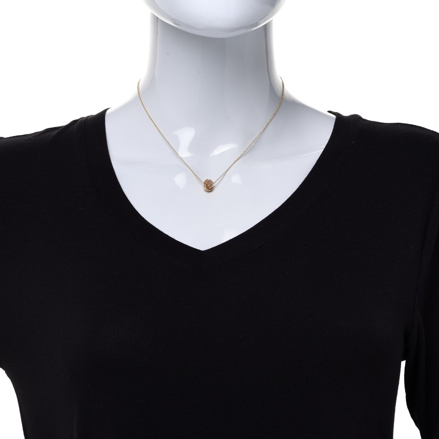 18K Yellow Gold Twist Knot Pendant Necklace