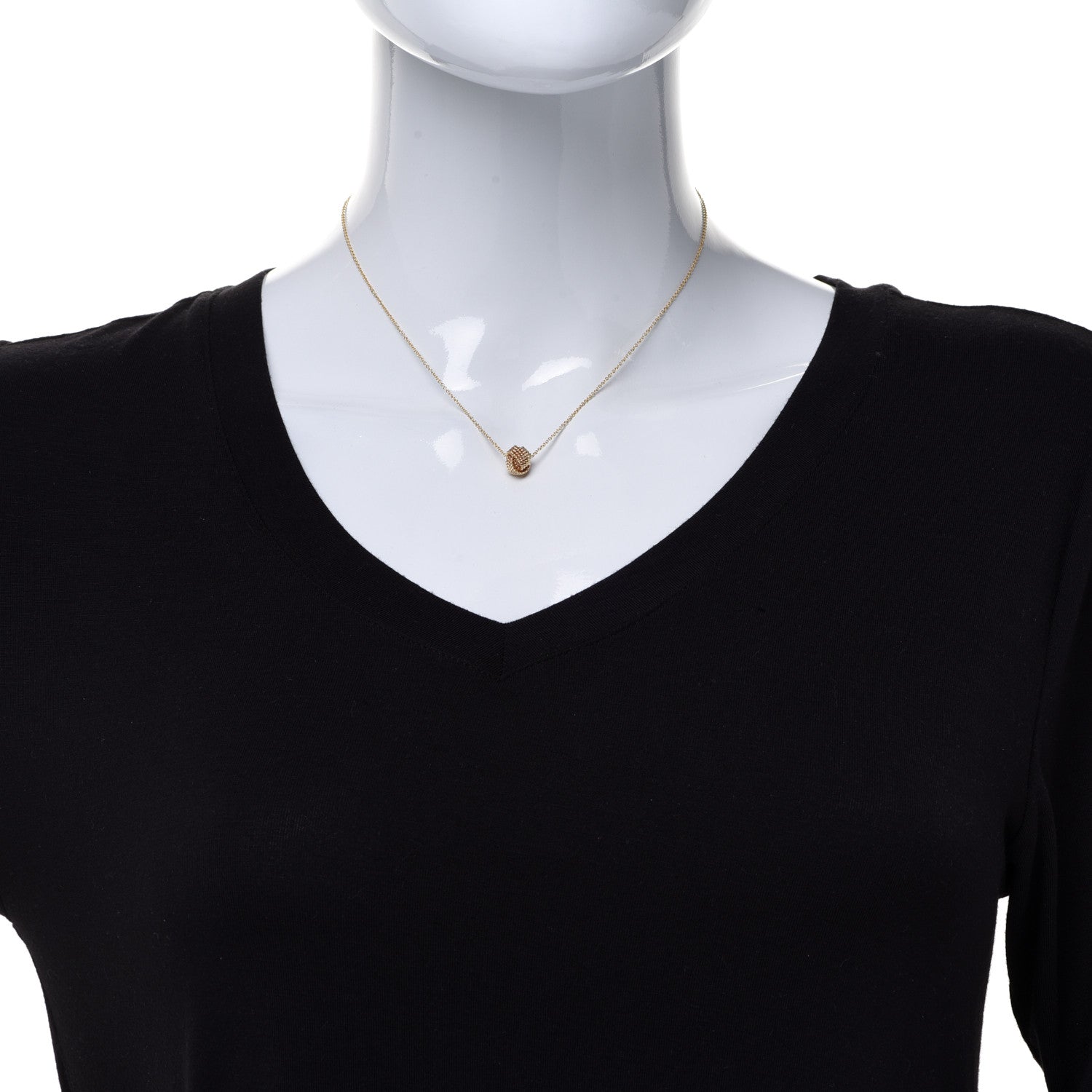 Tiffany 18K Yellow Gold Twist Knot Pendant Necklace 2 of 5