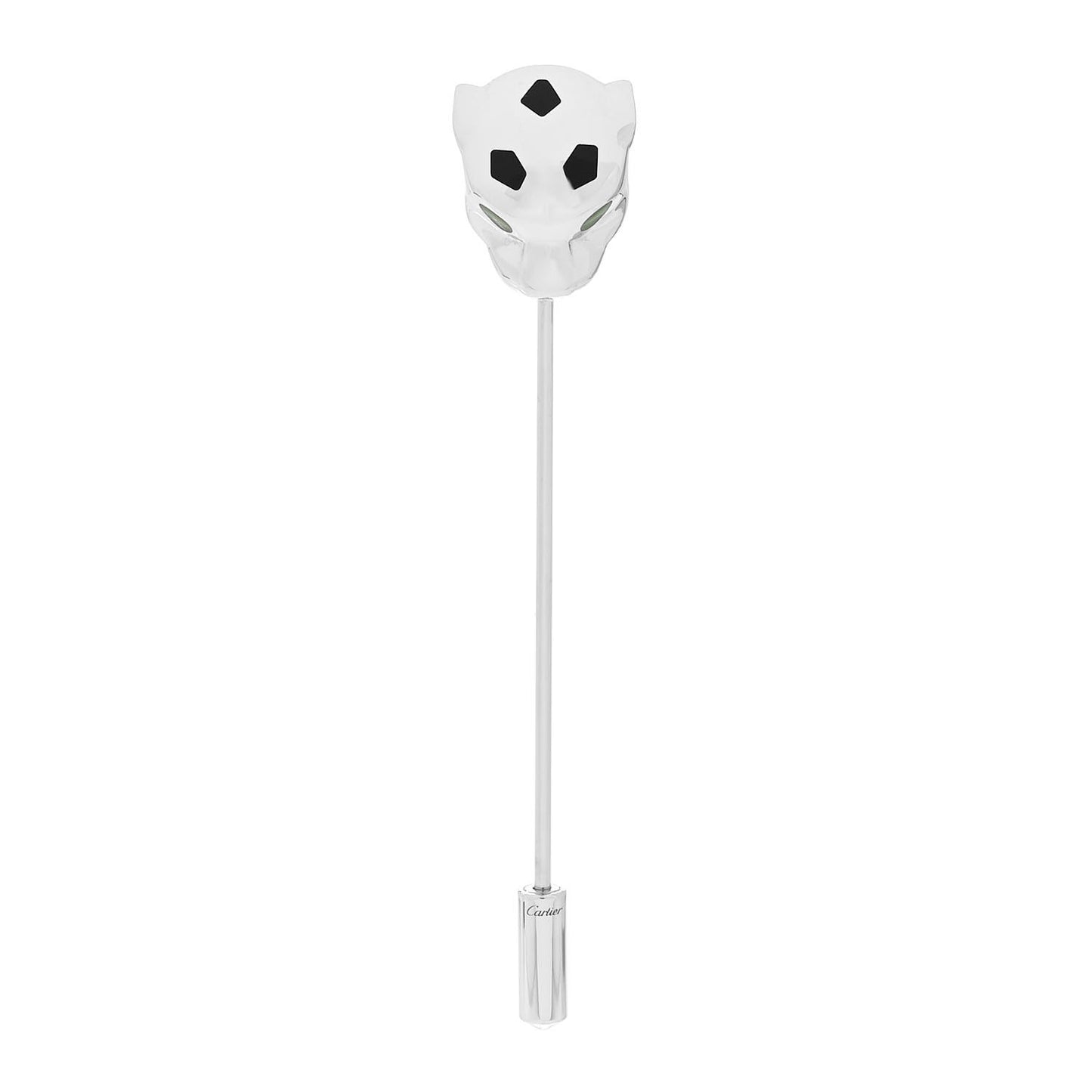 Sterling Silver Lacquer Panthere de Cartier Tie Pin