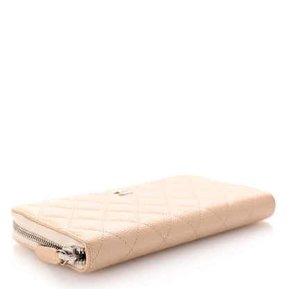 Chanel Iridescent Caviar Quilted Large Gusset Zip Around Wallet Beige 4 of 11