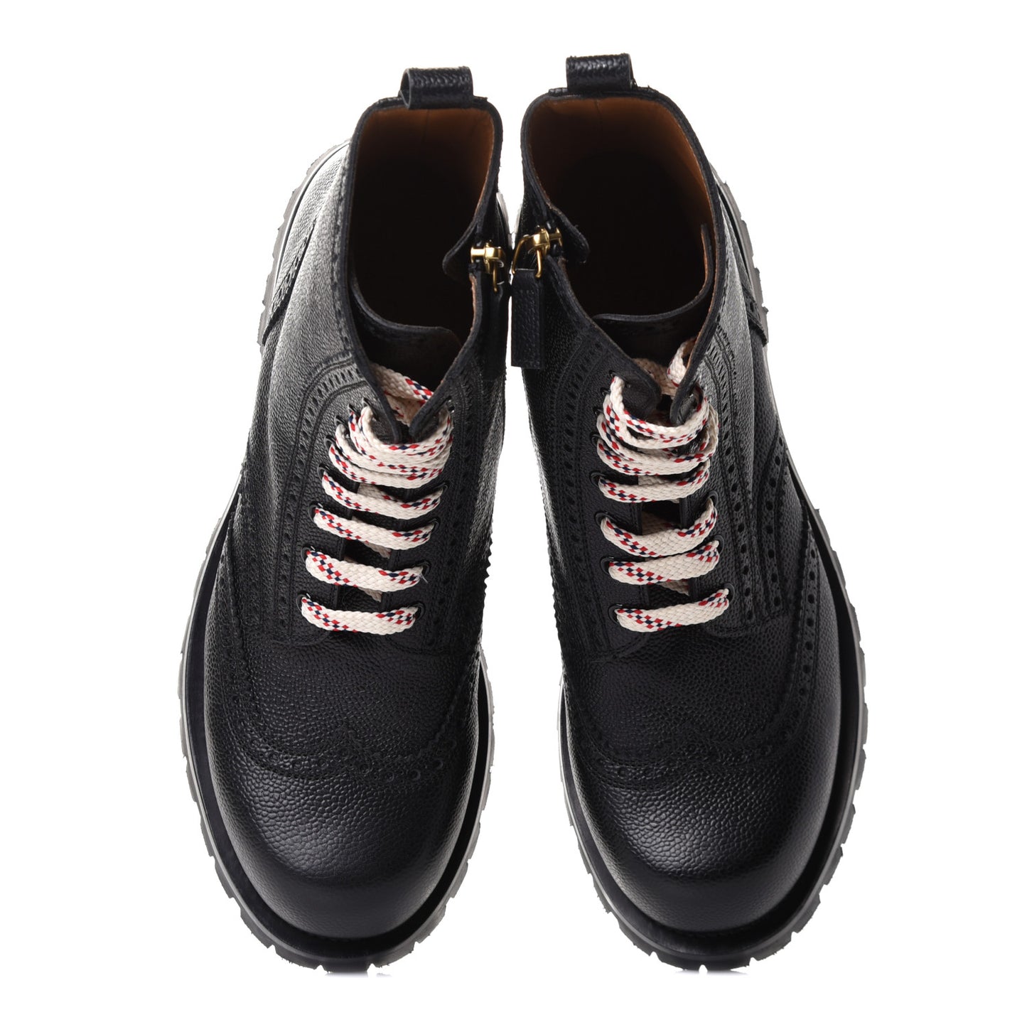 Grained Calfskin Mens Lace Up Combat Boots 11 Black