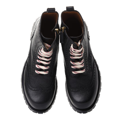 Gucci Grained Calfskin Mens Lace Up Combat Boots 11 Black 10 of 20