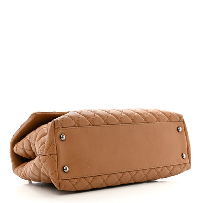 Chanel Caviar Quilted Medium Coco Handle Flap Camel 4 of 14