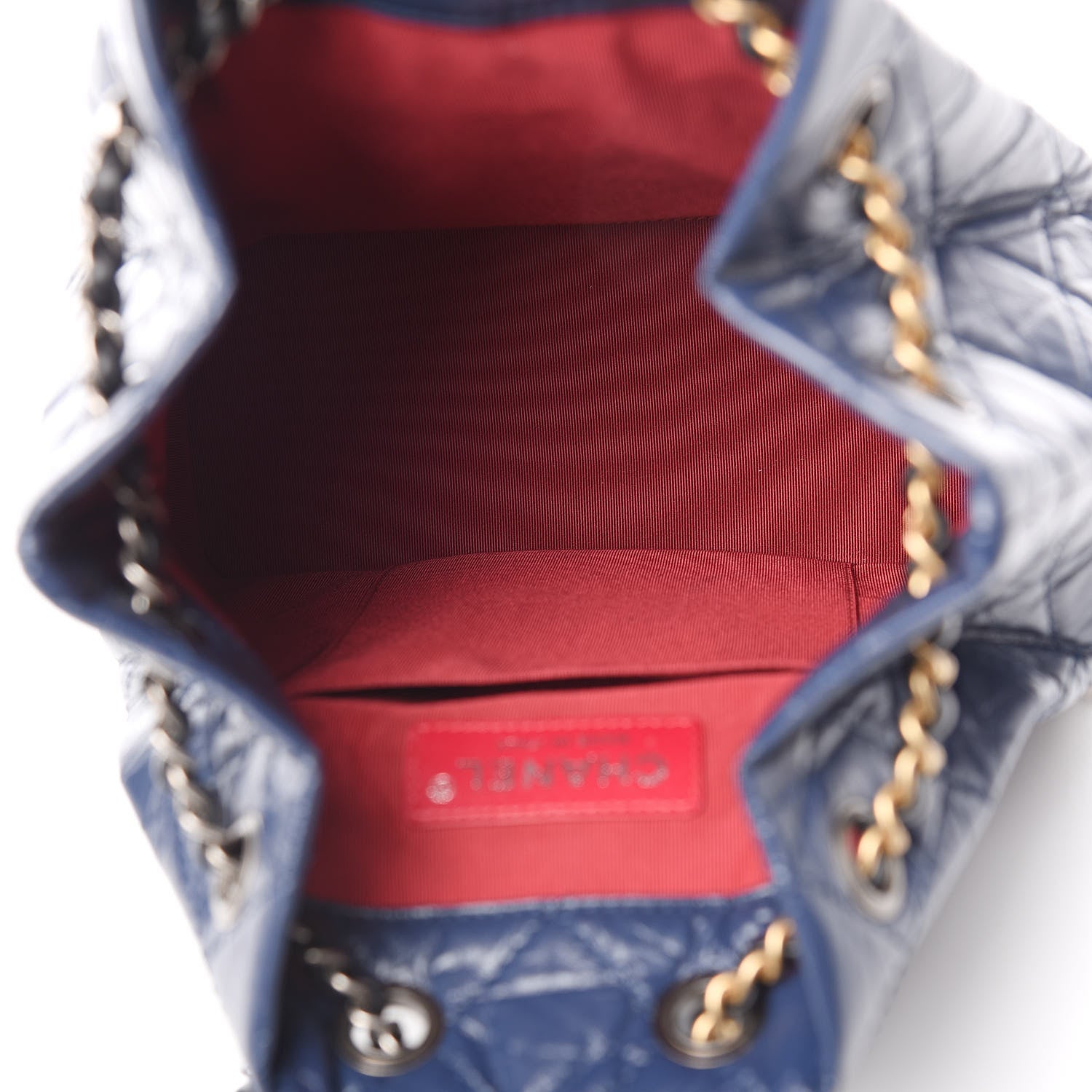 Chanel Aged Calfskin Quilted Small Gabrielle Backpack Blue Black 5 of 10
