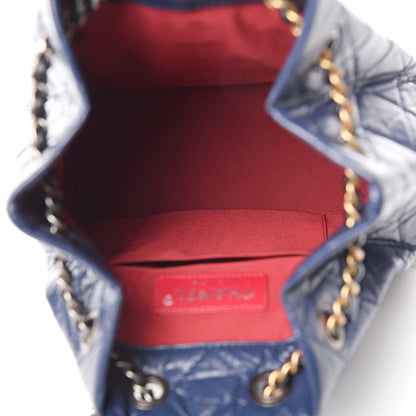 Chanel Aged Calfskin Quilted Small Gabrielle Backpack Blue Black 5 of 10
