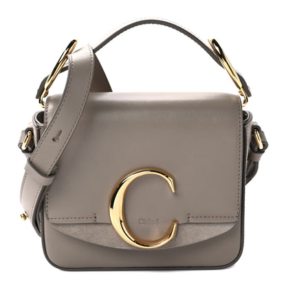 Chloe Shiny Calfskin Suede Mini C Double Carry Motty Grey 1 of 9