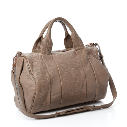 Alexander Wang Pebbled Lambskin Rocco Latte Rose Gold Hardware 3 of 10