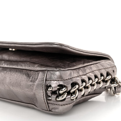 Chanel Metallic Cracked Calfskin Modern Chain Flap Bag Dark Silver 10 of 10