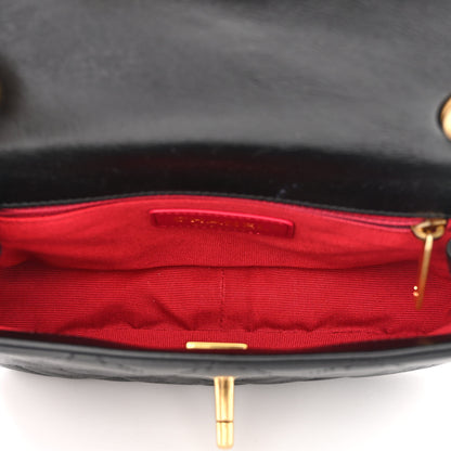 Chanel Glazed Calfskin Quilted Mini Pearl Side Flap Black 5 of 12