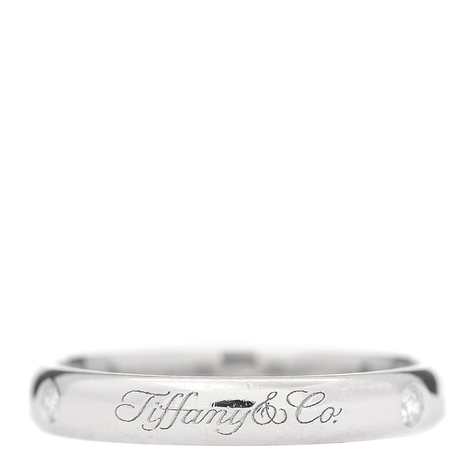 Tiffany Platinum Diamond 3mm Notes Ring 50 5.5 3 of 5