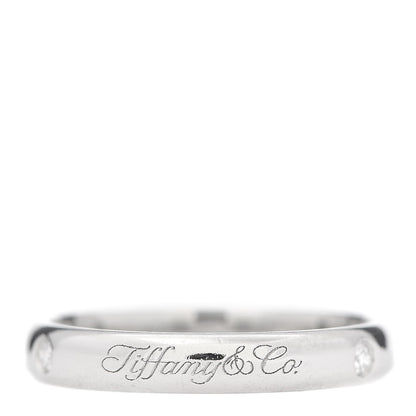 Tiffany Platinum Diamond 3mm Notes Ring 50 5.5 3 of 5