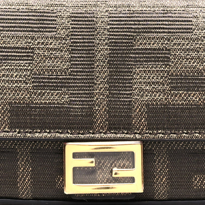 Fendi Glazed Fabric FF 1974 Belt Hip Belt Baguette Bag Mogano Panna 5 of 12