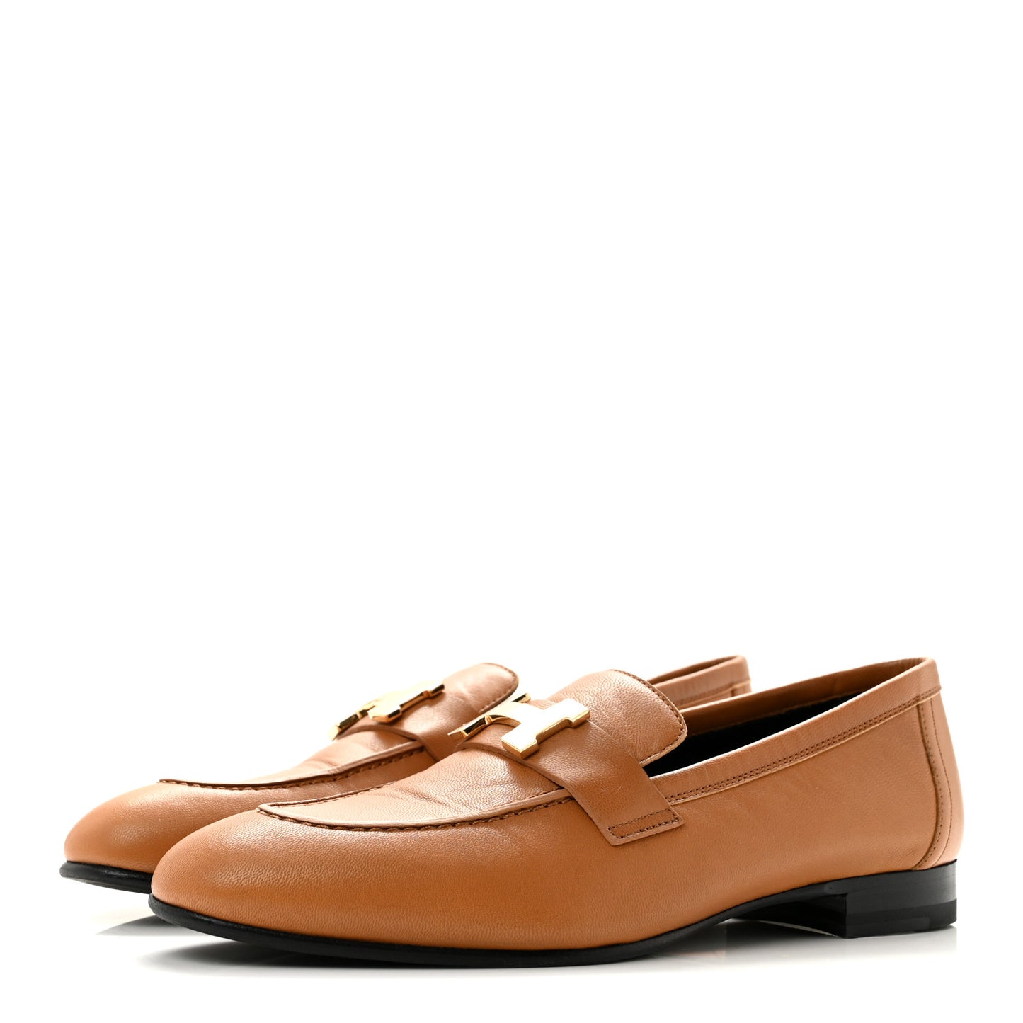 Goatskin Womens Paris Loafers 36.5 Gold