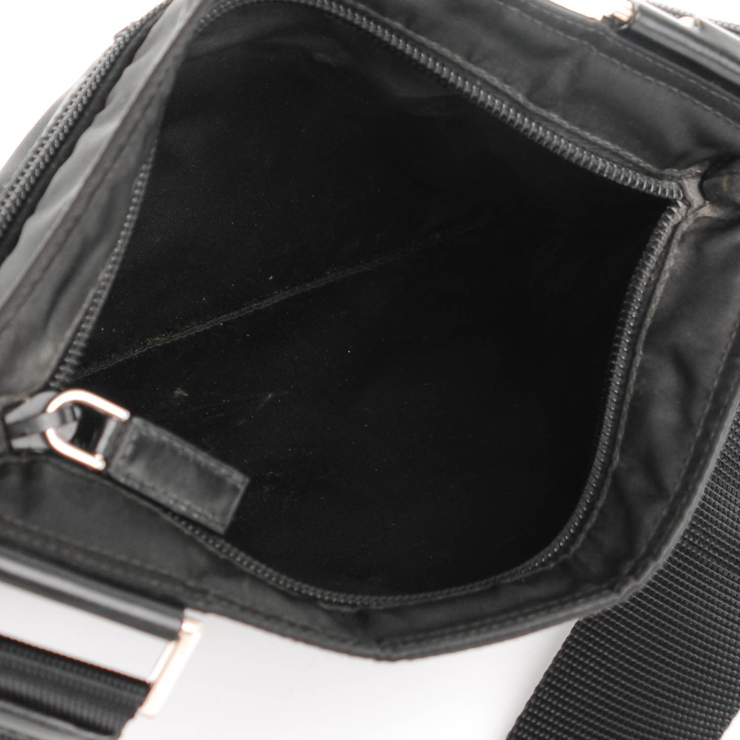 Prada Nylon Vela Flat Messenger Bag Black 5 of 6