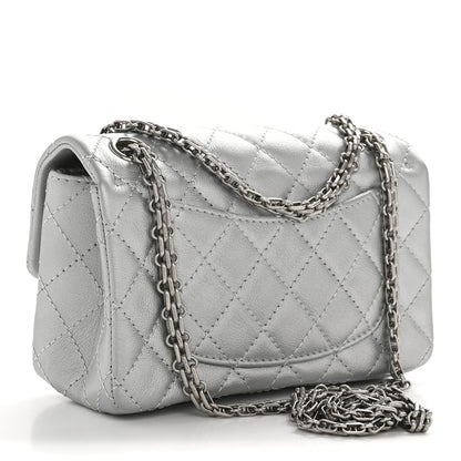Chanel Metallic Grained Calfskin Quilted 2.55 Reissue Mini Flap Argent 3 of 11