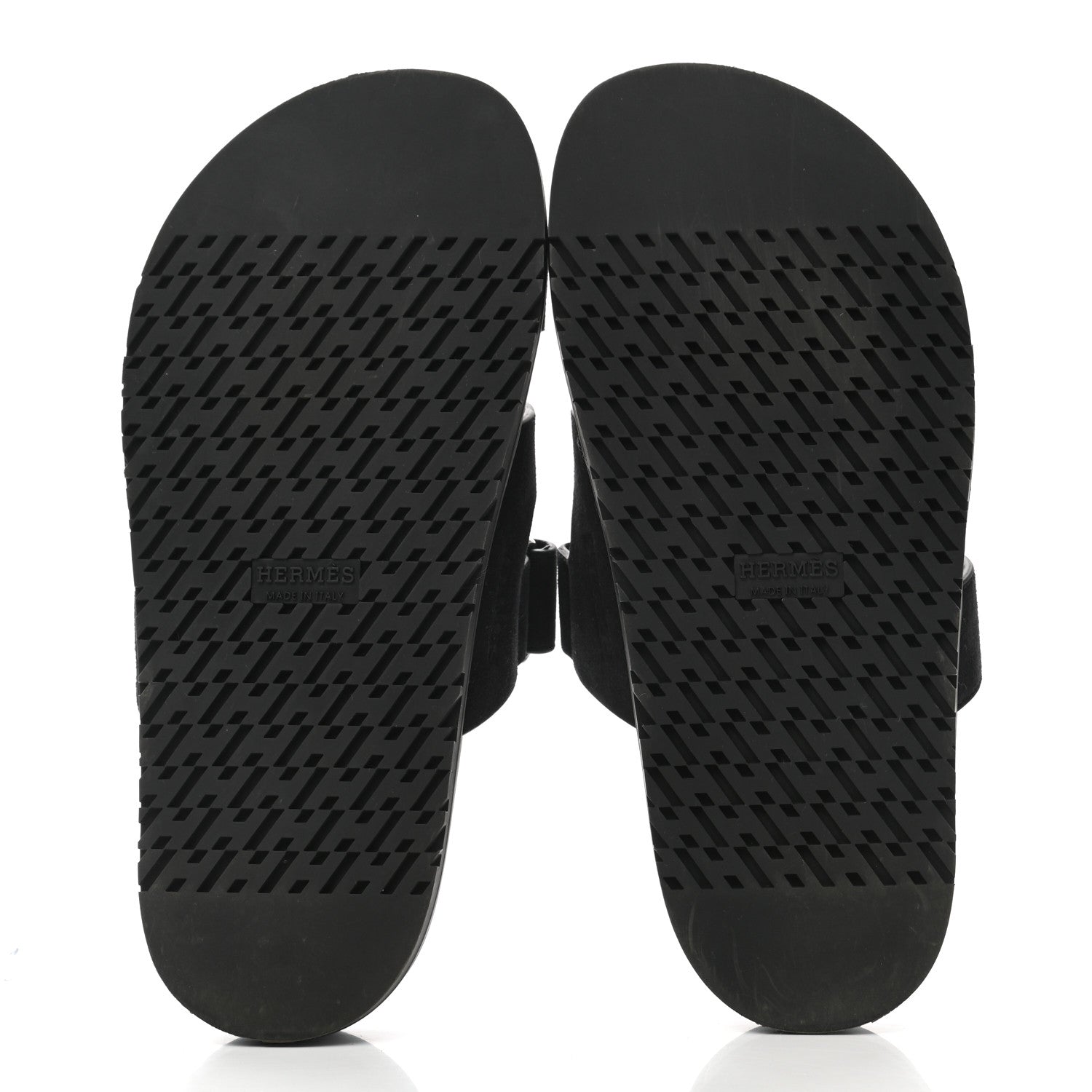 Hermes Suede Goatskin Womens Chypre Sandals 37 Black 5 of 9