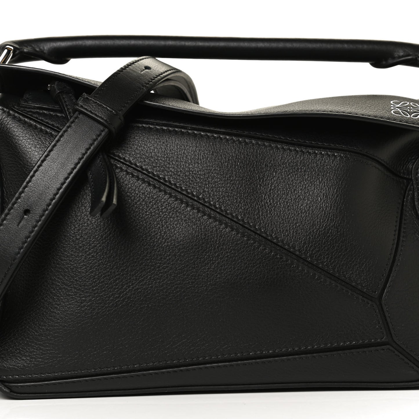 Calfskin Small Puzzle Bag Black