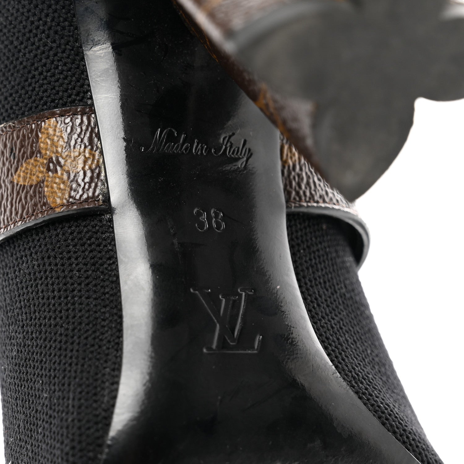 Louis Vuitton Monogram Stretch Fabric Silhouette Ankle Boots 38 Black 6 of 7
