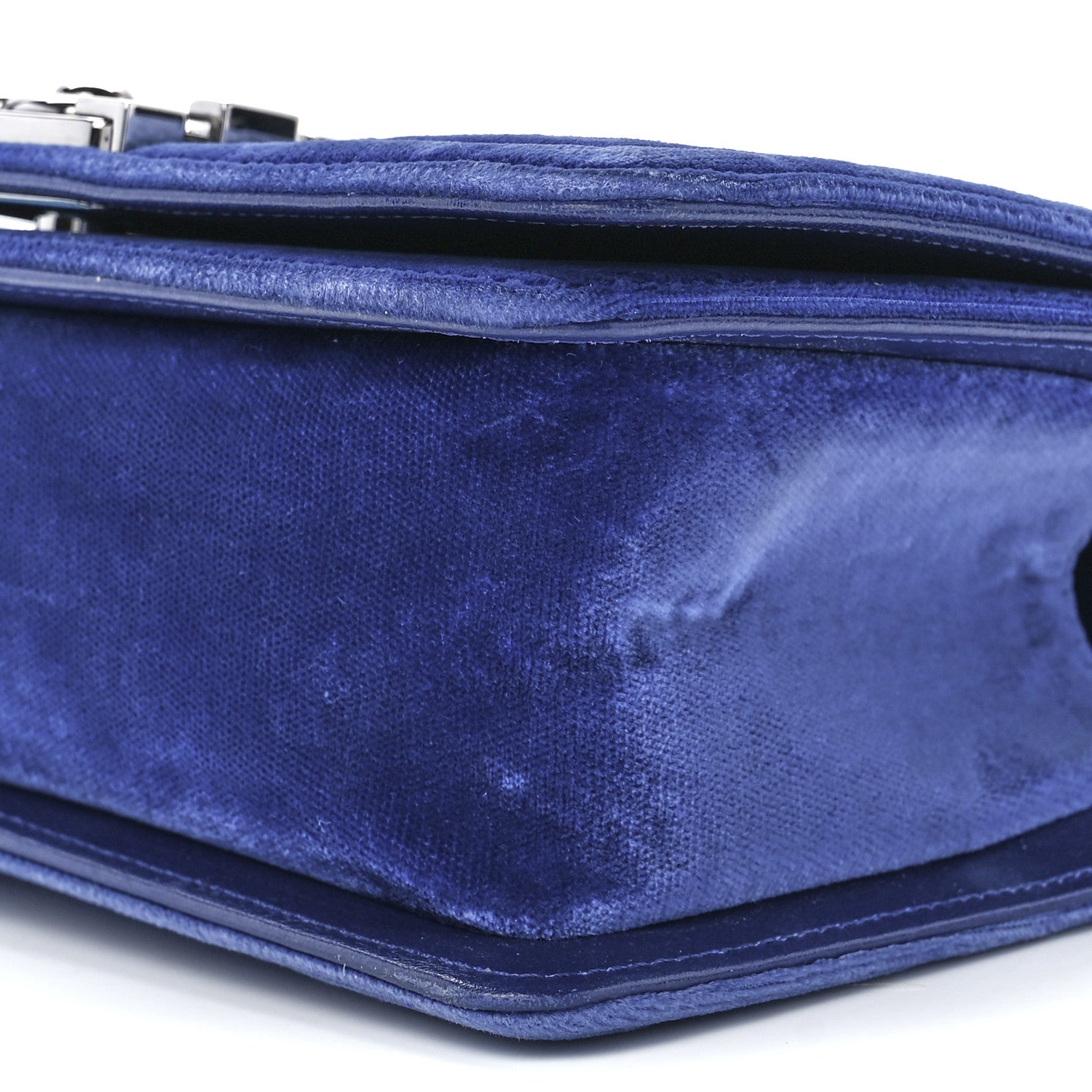 Chanel Velvet Quilted Small Boy Flap Blue 11 of 11