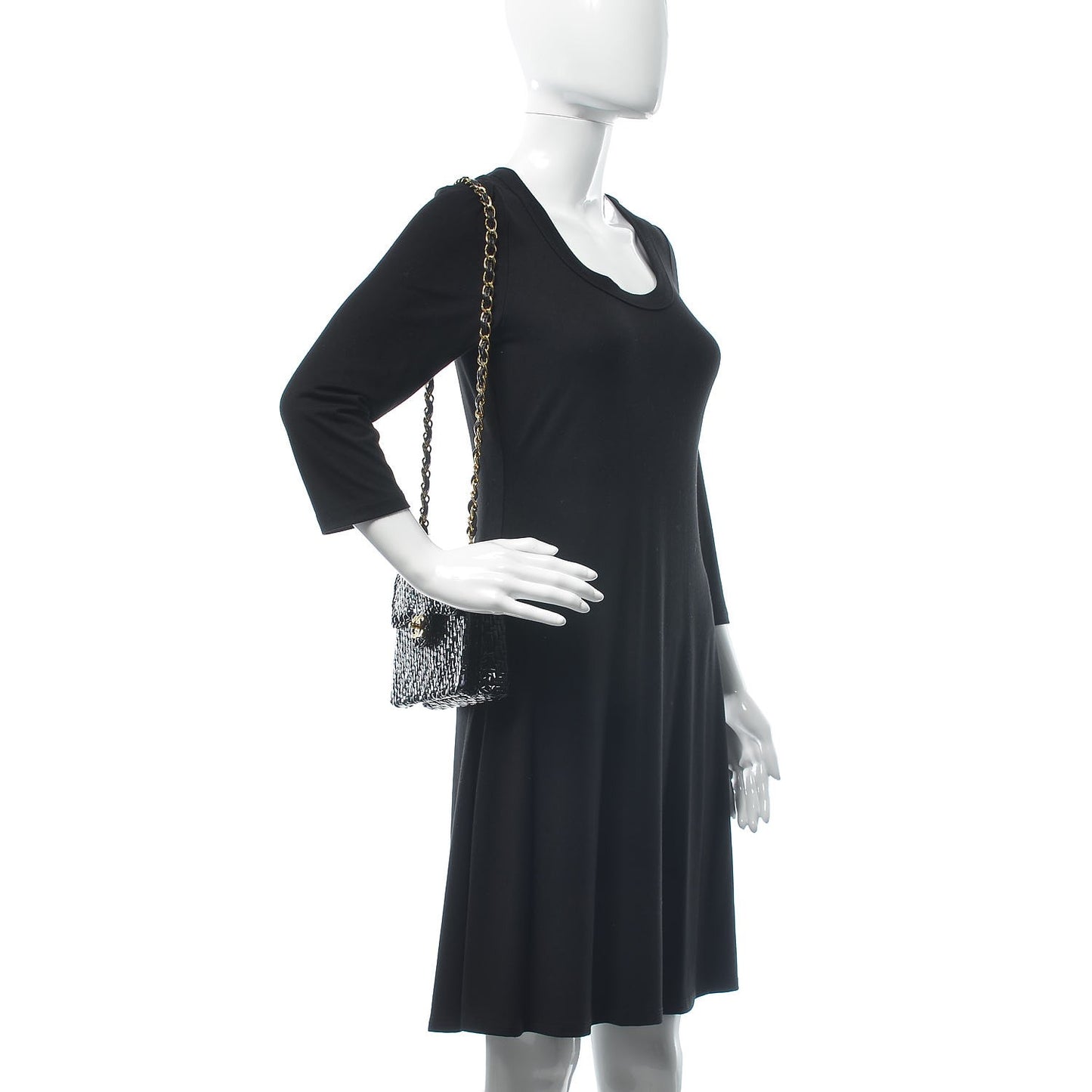 Patent Woven Mini Flap Black