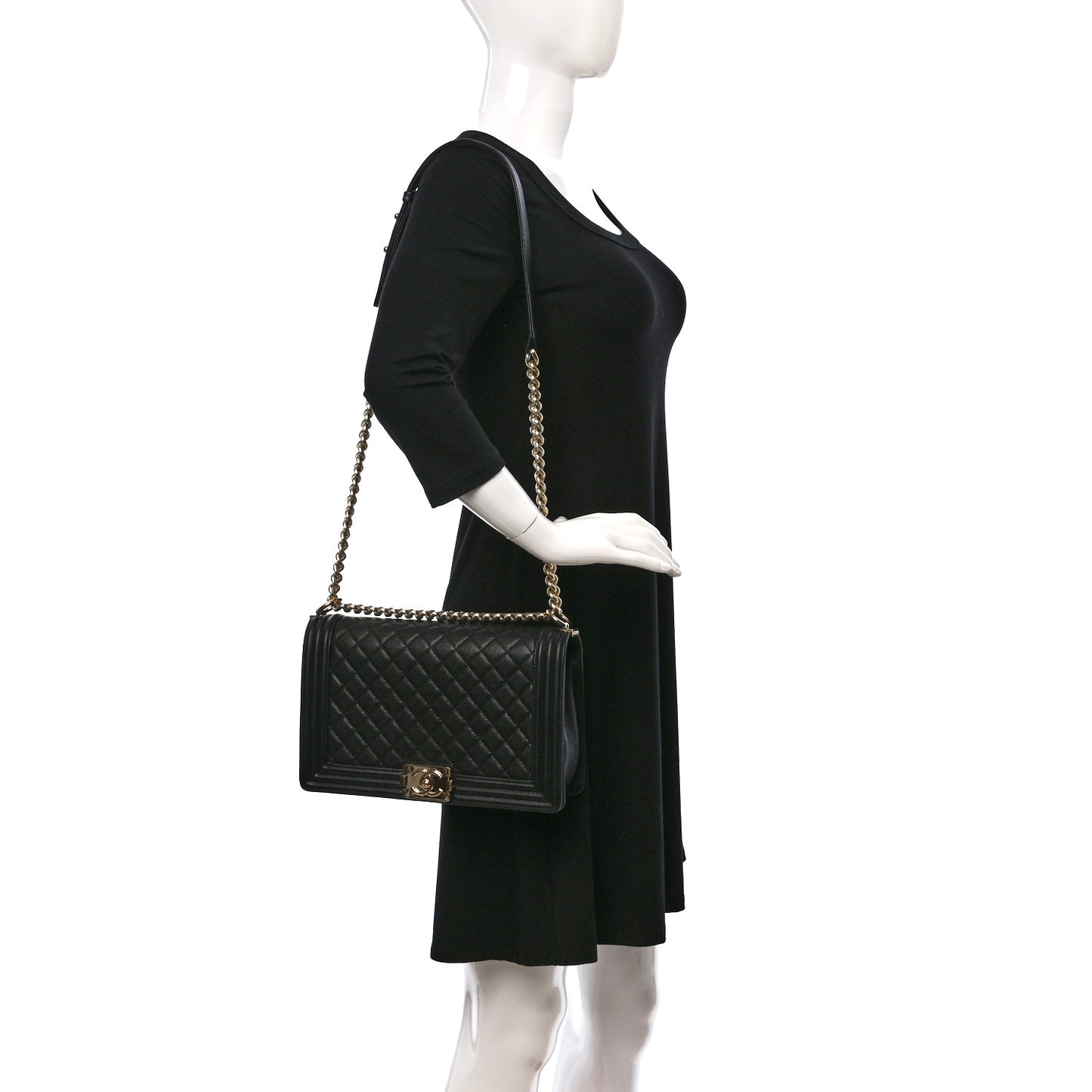 Caviar Quilted New Medium Boy Flap Black