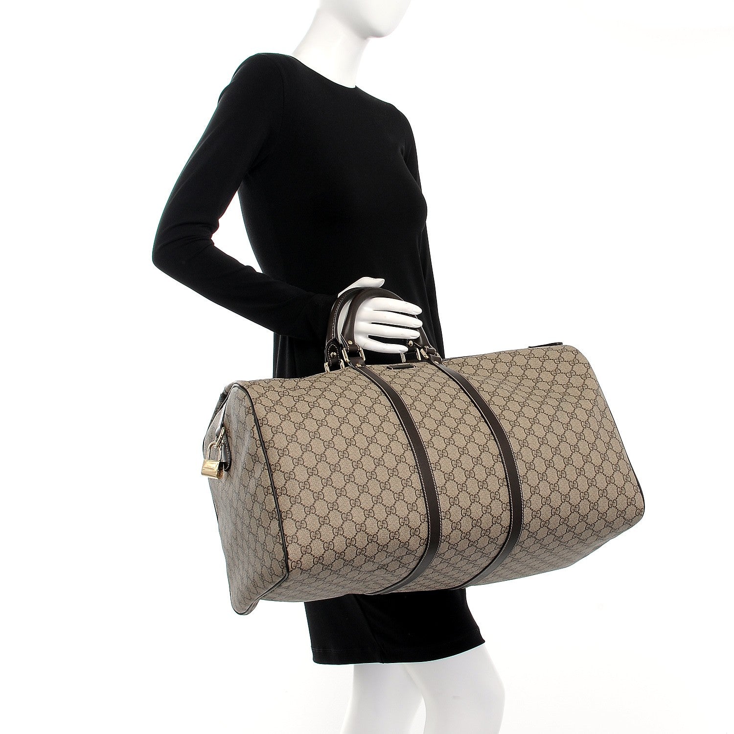 Gucci GG Plus Monogram Large Carry On Duffle Bag Brown 2 of 7