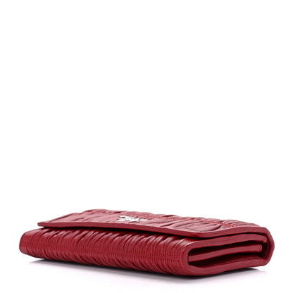 Prada Nappa Gaufre Continental Wallet Fuoco 10 of 13
