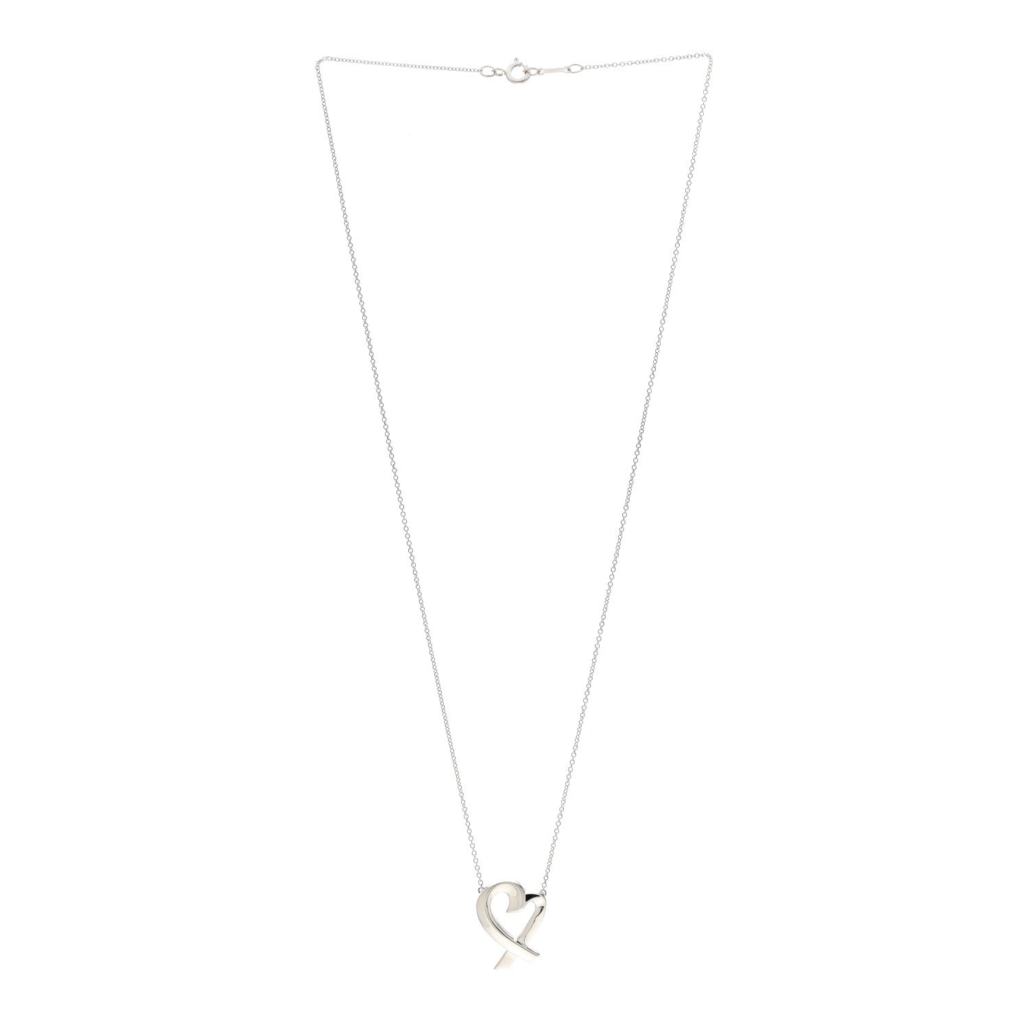 Tiffany Sterling Silver Paloma Picasso Loving Heart Pendant Necklace 3 of 6