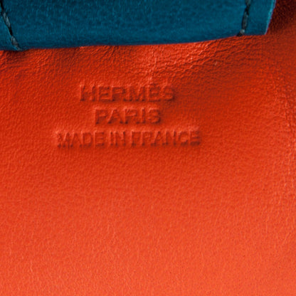 Hermes Milo Lambskin Grigri Rodeo Horse Bag Charm MM Feu Celeste Bleu Izmir 3 of 3