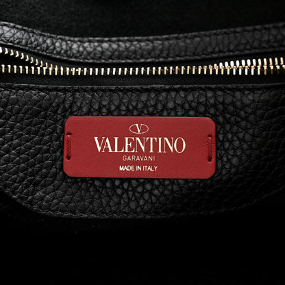 Valentino Garavani Grained Calfskin Small Rockstud Shoulder Tote Black 6 of 12