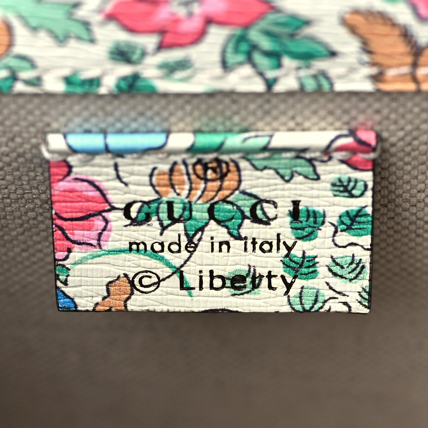 X LIBERTY OF LONDON Textured Calfskin Floral Fawn Print Mini Horsebit 1955 Crossbody Bag Multicolor Ivory