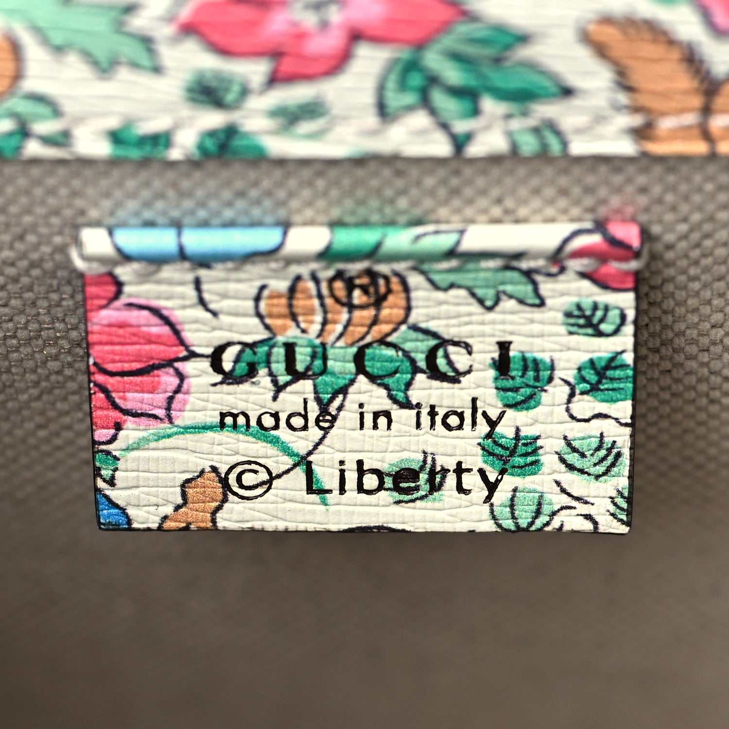 Gucci X LIBERTY OF LONDON Textured Calfskin Floral Fawn Print Mini Horsebit 1955 Crossbody Bag Multicolor Ivory 6 of 10
