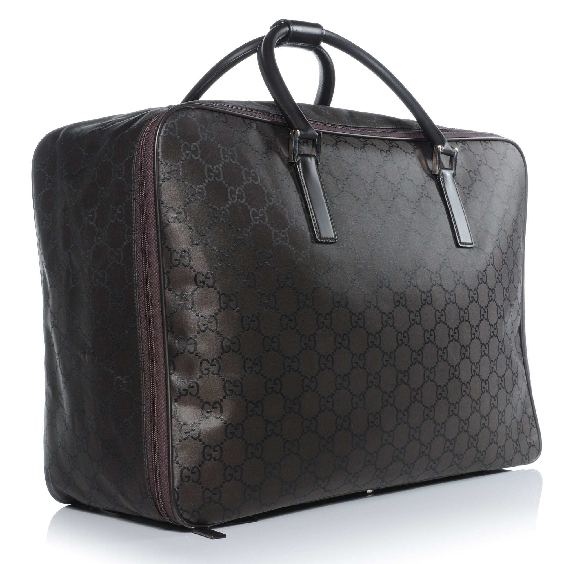 Gucci Nylon Monogram Medium Lightweight Suitcase Luggage Brown 3 of 11