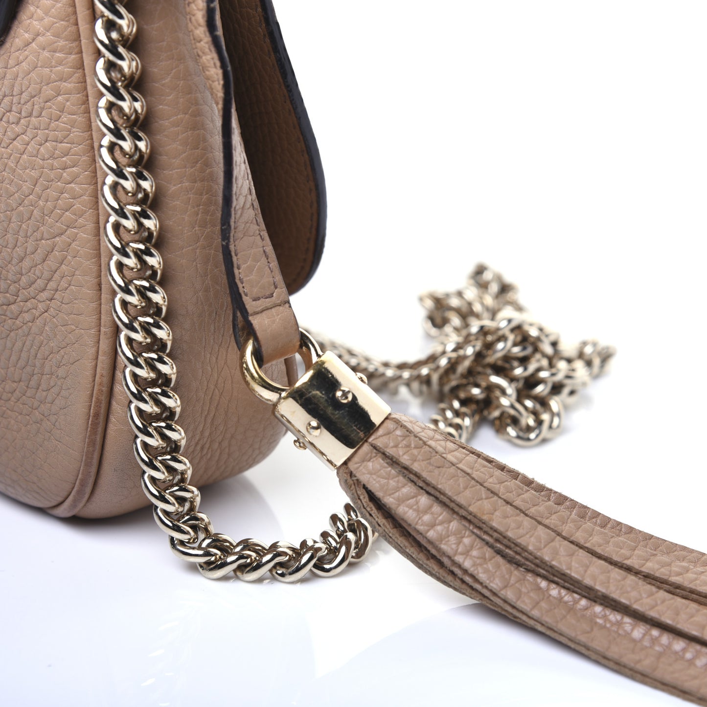 Pebbled Calfskin Medium Soho Flap Crossbody Camelia
