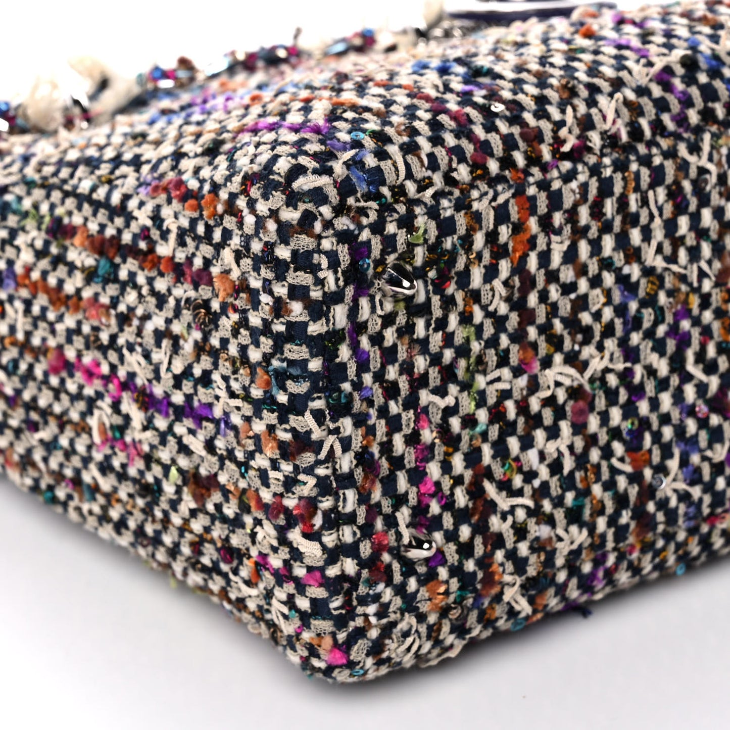 Tweed Fringe Medium Lady Dior Purple