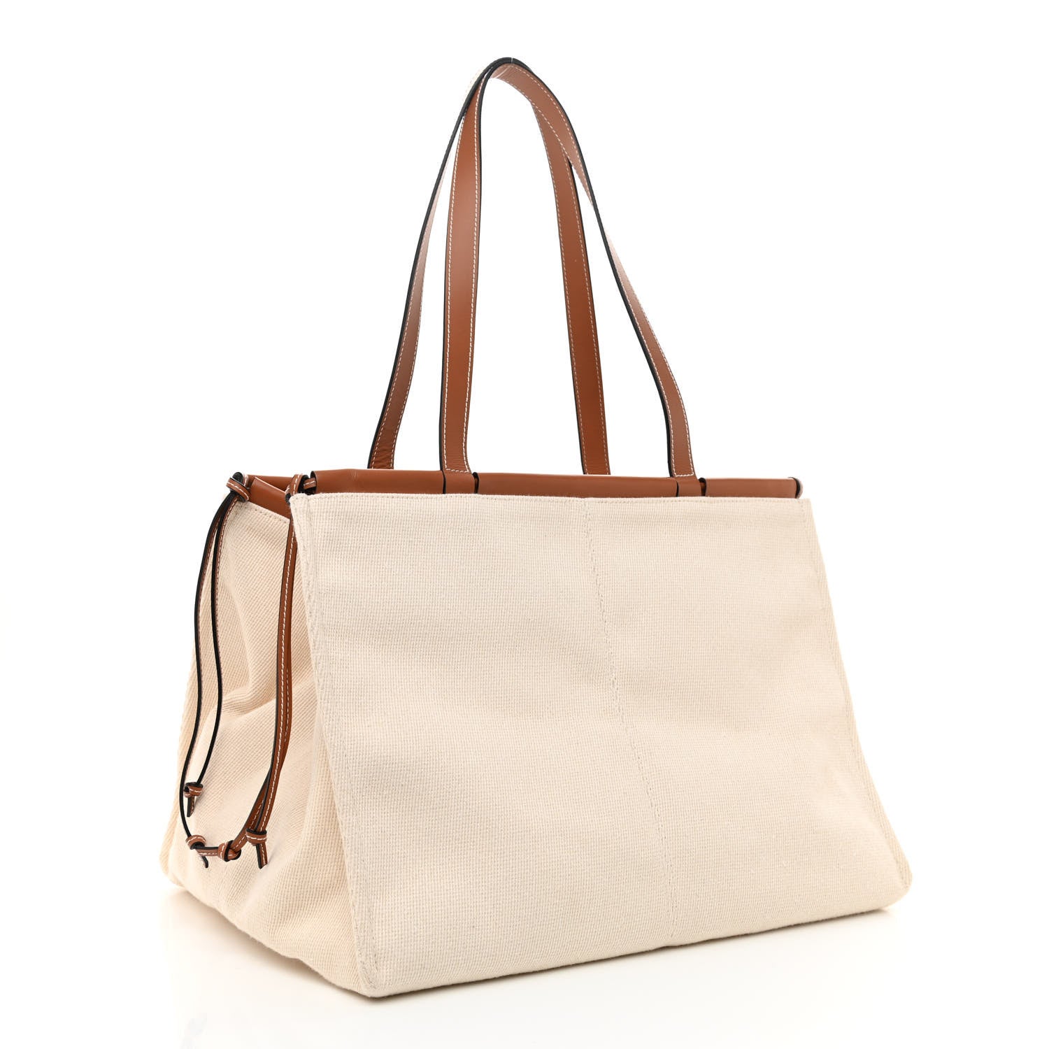 Loewe Canvas Calfskin Cushion Tote Beige 3 of 8
