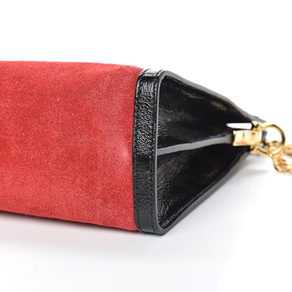 Gucci Suede Patent Web Small Ophidia Chain Shoulder Bag Hibiscus Red Black 10 of 14