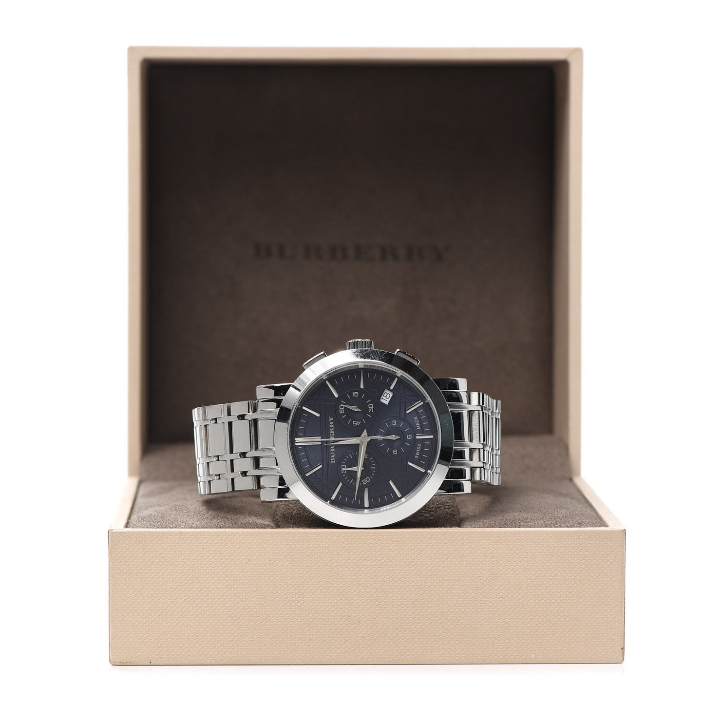Stainless Steel 40mm Heritage Chronograph Quartz Watch Navy BU1360
