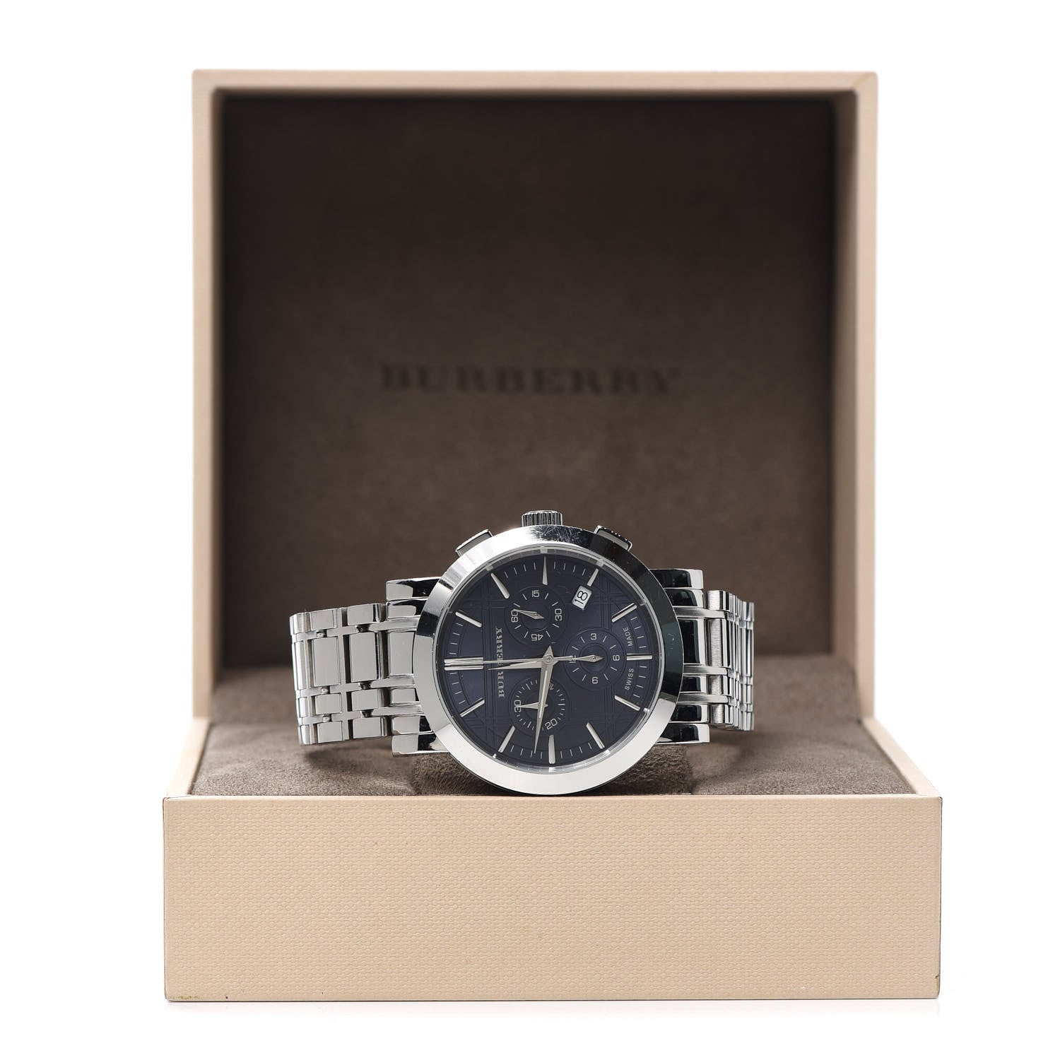 Burberry Stainless Steel 40mm Heritage Chronograph Quartz Watch Navy BU1360 6 of 6