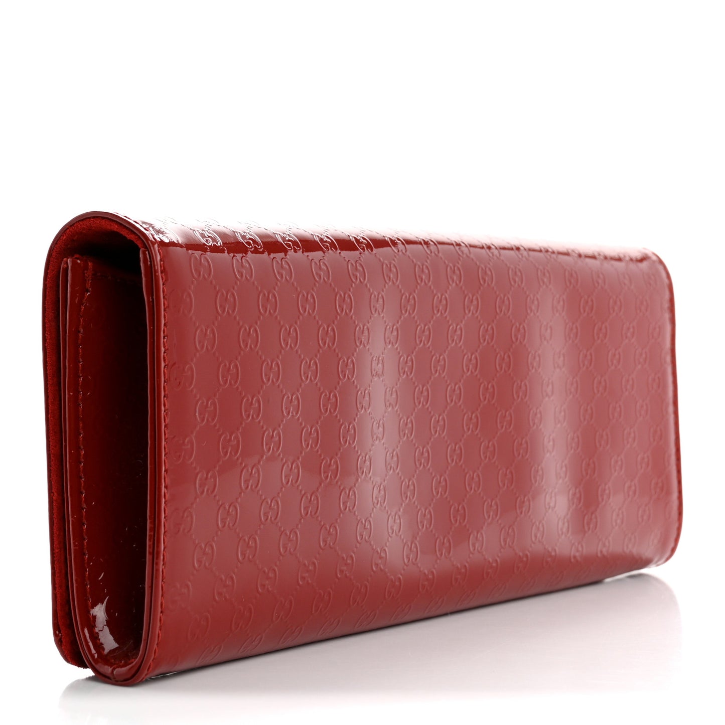 Patent Microguccissima Small Broadway Clutch Red