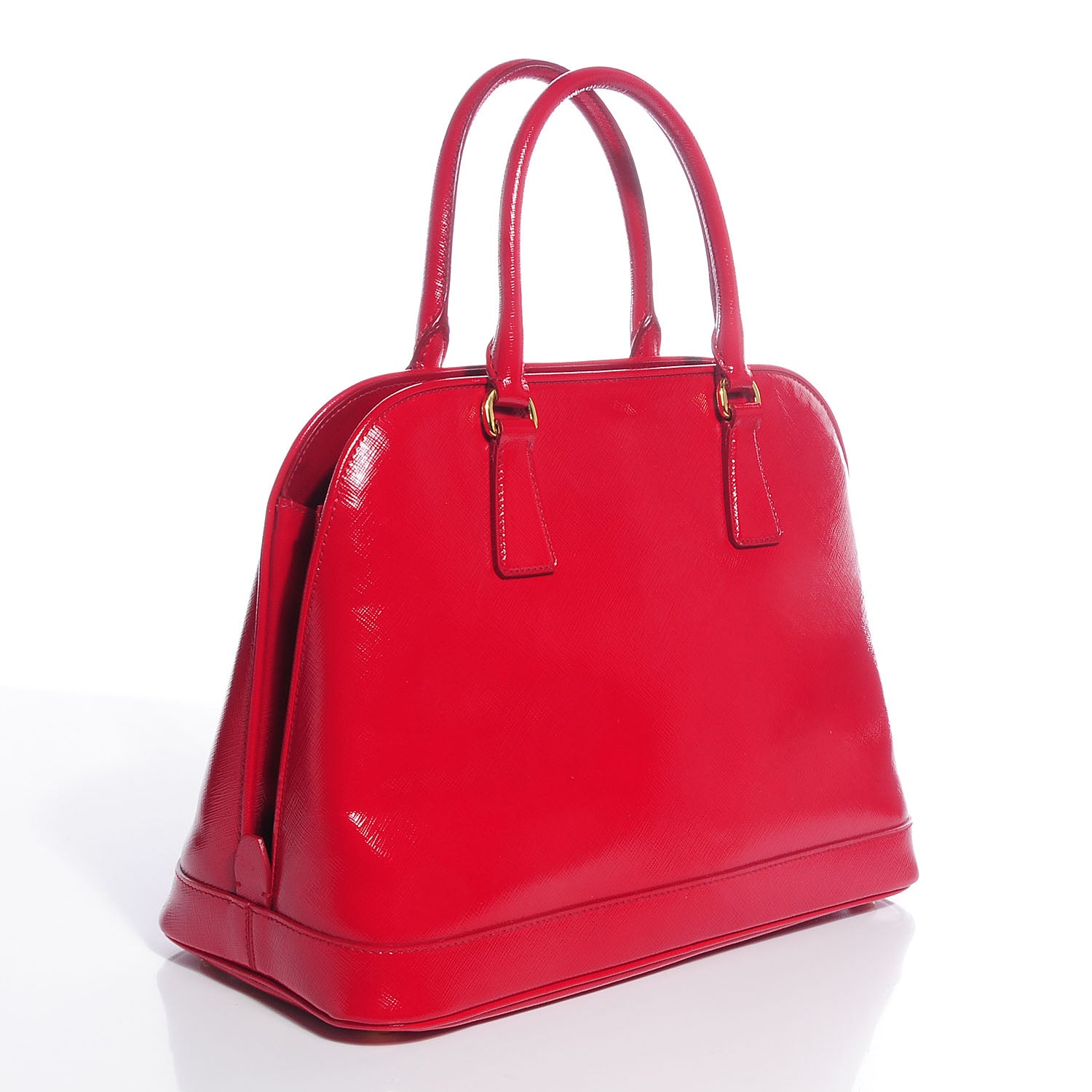 Prada Saffiano Vernice Tote Rosso 3 of 11