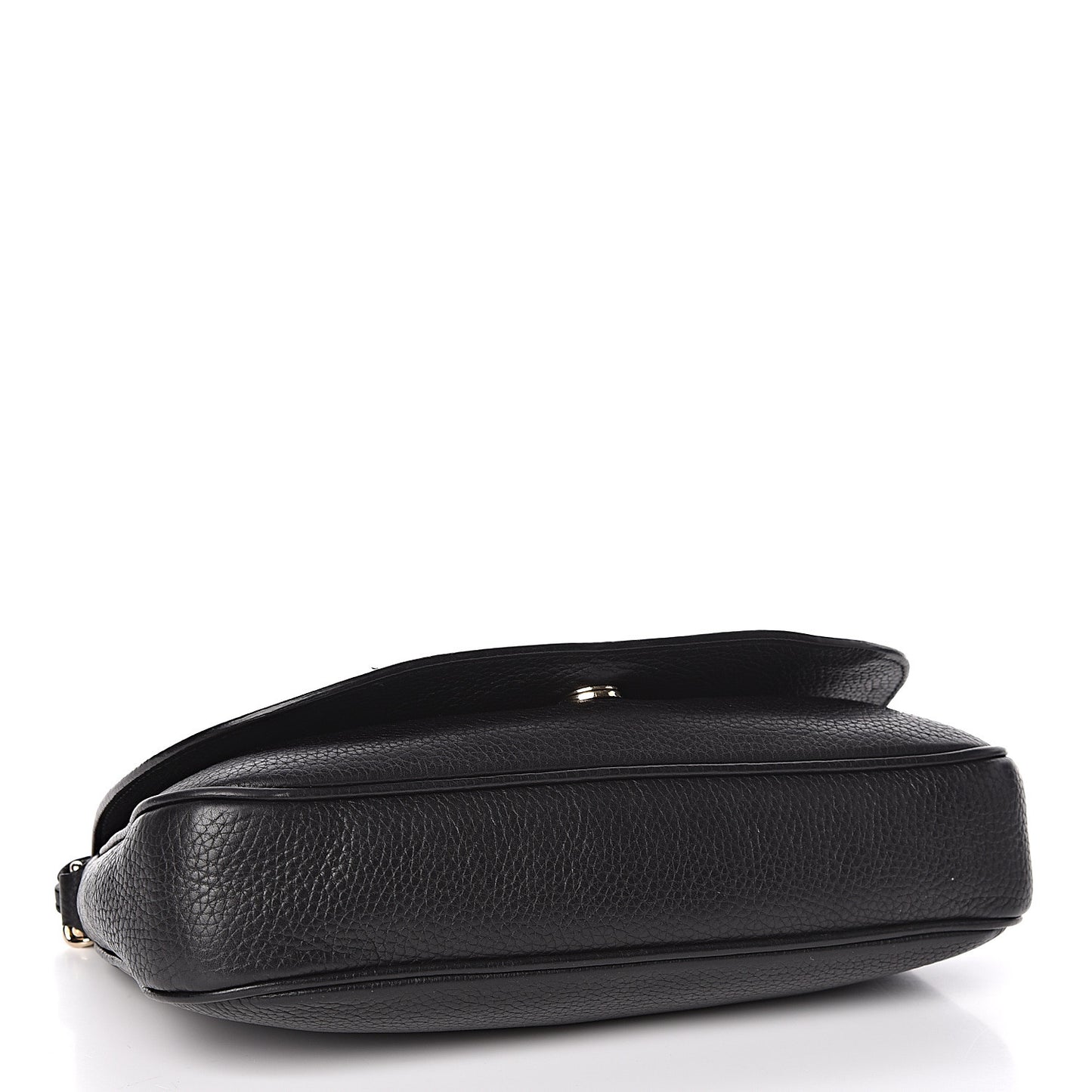 Pebbled Calfskin Medium Soho Flap Crossbody Black