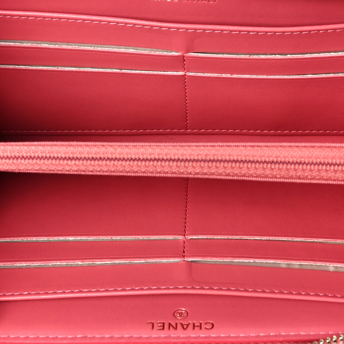 Caviar Quilted Large Gusset Zip Around Wallet Pink